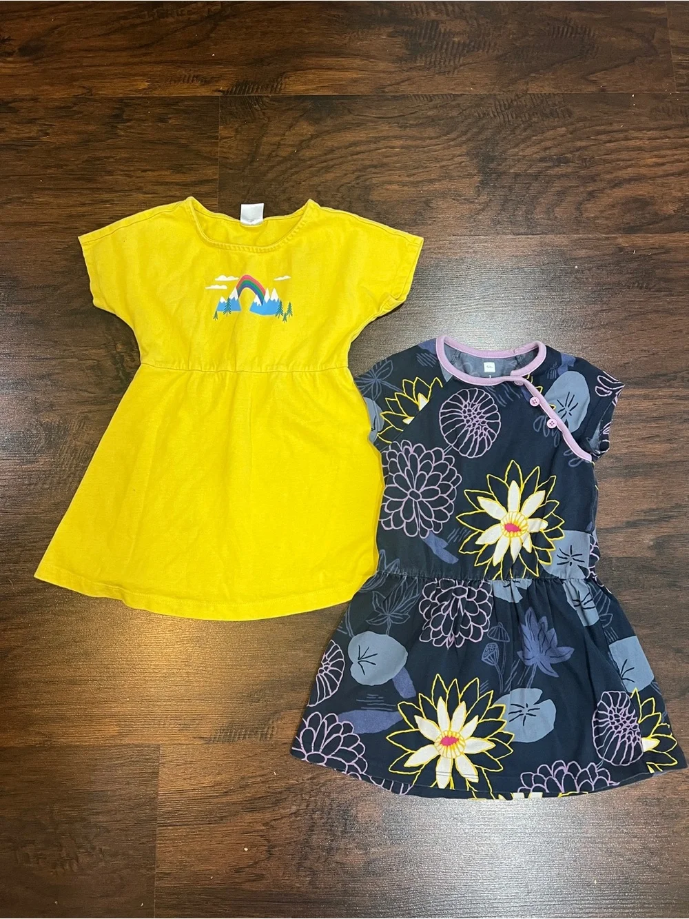 3T Hanna Andersson and Tea Collection dresses floral rainbow cotton